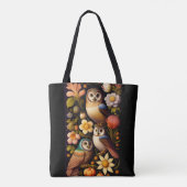 Eulen & Blumen | Moderner Haeckel Tasche (Rückseite)