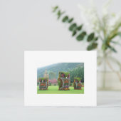 Eulen-Blumenstatuen Postkarte (Stehend Vorderseite)