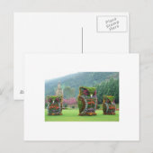 Eulen-Blumenstatuen Postkarte (Vorne/Hinten)