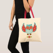 Eulen-Bohemische blaue Tasche (Vorderseite (Produkt))