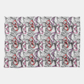 Eulen-Brillen-Muster Geschirrtuch (Horizontal)