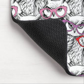Eulen-Brillen-Muster Mousepad (Ecke)