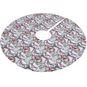 Eulen-Brillen-Muster Polyester Weihnachtsbaumdecke (Schrägansicht)