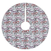 Eulen-Brillen-Muster Polyester Weihnachtsbaumdecke (Vorderseite)