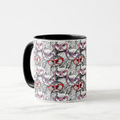 Eulen-Brillen-Muster Tasse (Vorderseite Links)