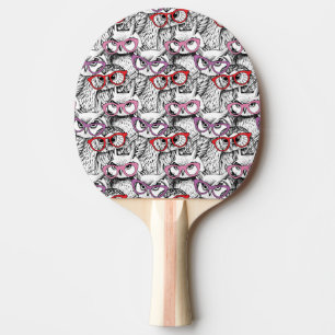 Eulen-Brillen-Muster Tischtennis Schläger