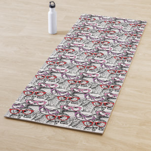 Eulen-Brillen-Muster Yogamatte