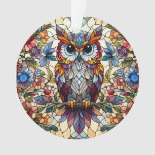 Eulen-Buntglas-Inspiration Ornament