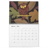 Eulen-Cartoon Kalender (Feb 2027)