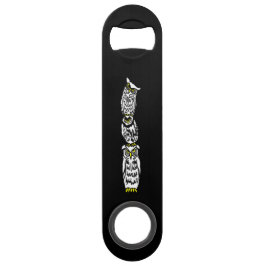 Eulen, die auf einander Bar-Schlüssel sitzen Speed Flaschenöffner