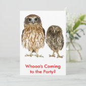 Eulen-Duo Einladung (Stehend Vorderseite)