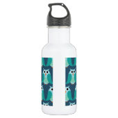 Eulen, Eulen, Eulen! - Blau Trinkflasche (Rückseite)