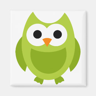 Eulen-Eulen-Vogel-Vogel-Grün-niedliches Magnet