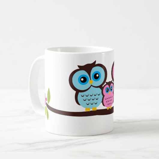 Eulen-Familie Kaffeetasse (Vorderseite Links)