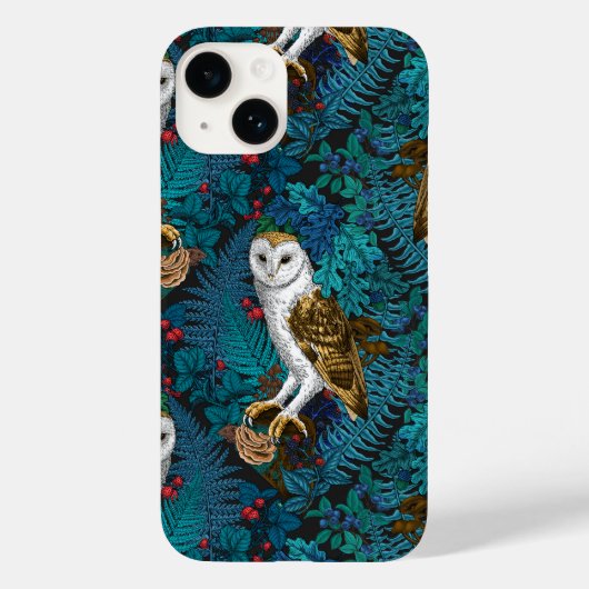 Eulen, Farne, Eichen und Beeren 3 Case-Mate iPhone Hülle (Rückseite)