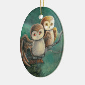 Eulen-Freund-Eulen-Kunst Keramik Ornament (Links)