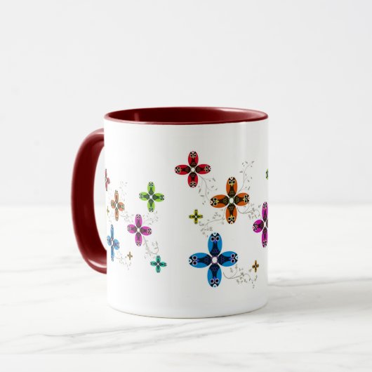 Eulen-Gänseblümchen-Tasse Tasse (Vorderseite Links)