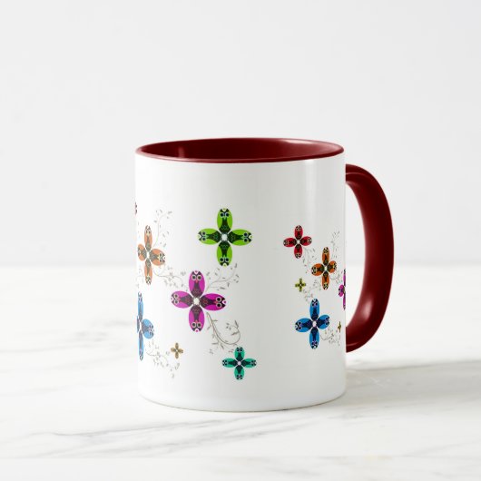 Eulen-Gänseblümchen-Tasse Tasse (VorderseiteRechts)