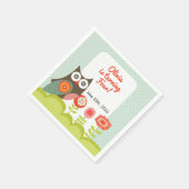 Eulen-Geburtstagseinladung für Kinder  Serviette (Ecke)