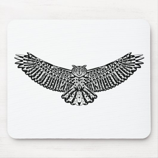Eulen-Gekritzel Mousepad (Vorne)