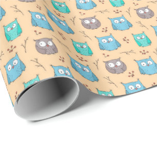 Eulen Geschenkpapier