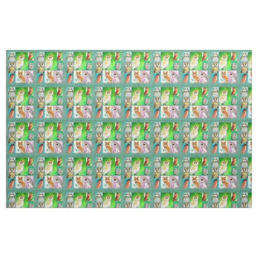 Eulen-Gewebe Stoff (Fat Quarter (45,7 x 55,9 cm))