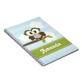 Eulen-gewundenes Notizbuch-Zeitschriften-Blau Notizblock (Rechte Seite)