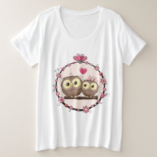 Eulen Große Größe T-Shirt (Design vorne)