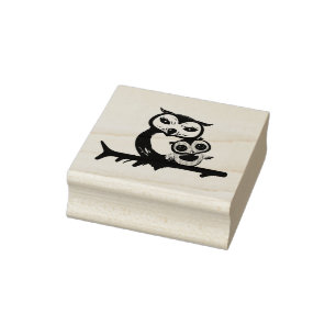 Eulen Gummistempel
