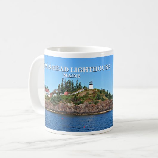 Eulen-Hauptleuchtturm, Maine-Tasse Kaffeetasse (Vorderseite Links)