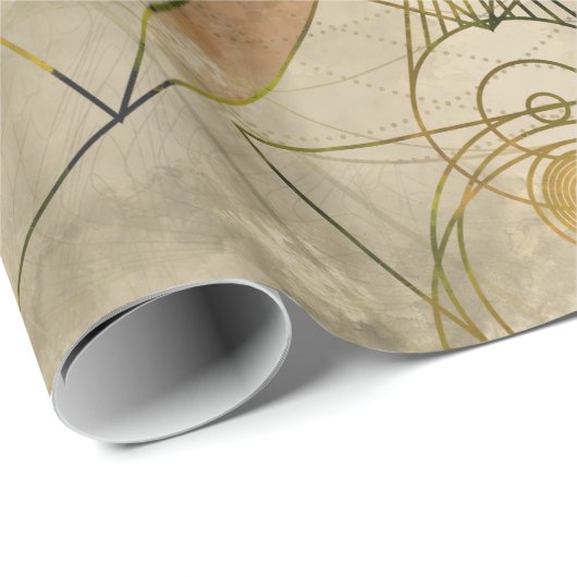 Eulen-heilige Geometrie-Digital-Kunst Geschenkpapier (Rolleneckpunkt)