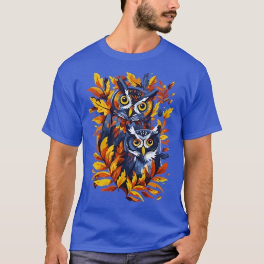 Eulen Herbstsaison T-Shirt (Vorderseite)