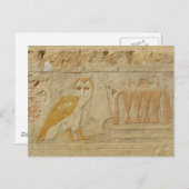 Eulen-Hieroglyphen-Detail, Hatshepsut Tempel, Postkarte (Vorne/Hinten)