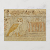 Eulen-Hieroglyphen-Detail, Hatshepsut Tempel, Postkarte (Vorderseite)