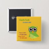 Eulen-Identifizierungs-Knopf Button (Vorne & Hinten)