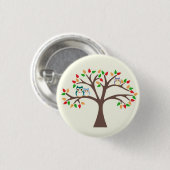 Eulen im Baum Button (Vorne & Hinten)