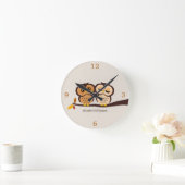 Eulen im Herbst Runde Wanduhr (Zuhause)