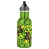 Eulen im Wald auf zitronengelb Edelstahlflasche (Rechts)