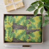 Eulen im Wald auf zitronengelb Seidenpapier (Geschenk)