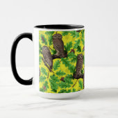 Eulen im Wald auf zitronengelb Tasse (Links)