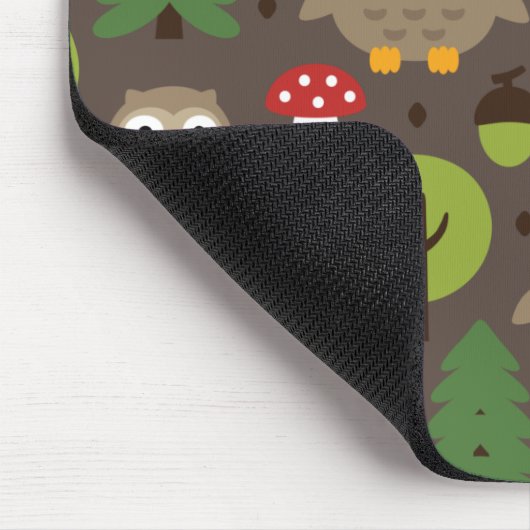 Eulen im Wald Maus Pad Mousepad (Ecke)
