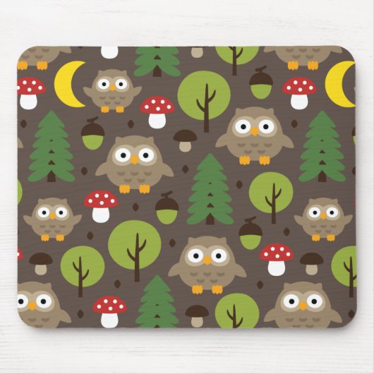 Eulen im Wald Maus Pad Mousepad (Vorne)