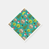 Eulen im Wald Napkins Serviette (Ecke)