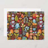 Eulen im Wald Postkarte (Vorne/Hinten)