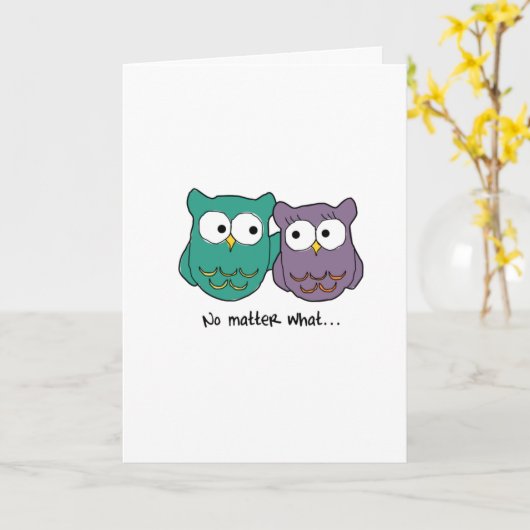 Eulen-immer Liebe Sie Karte (Gelbe Blume)