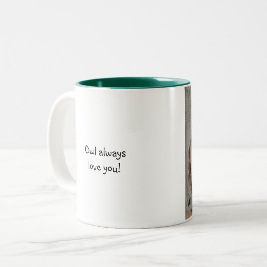 Eulen-immer Liebe Sie Zwei-Ton Tasse (Vorderseite Links)