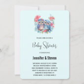 Eulen in der Liebe auf einer Baumzweig-Babydusche Einladung (Vorderseite)