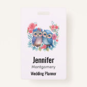 Eulen in der Liebe auf einer Baumzweigung Ausweis (Vorderseite)