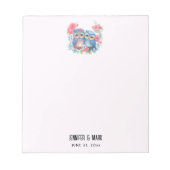 Eulen in der Liebe auf einer Baumzweigung Notizblock (Vorderseite)