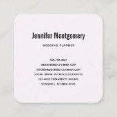 Eulen in der Liebe auf einer Baumzweigung Quadratische Visitenkarte (Rückseite)